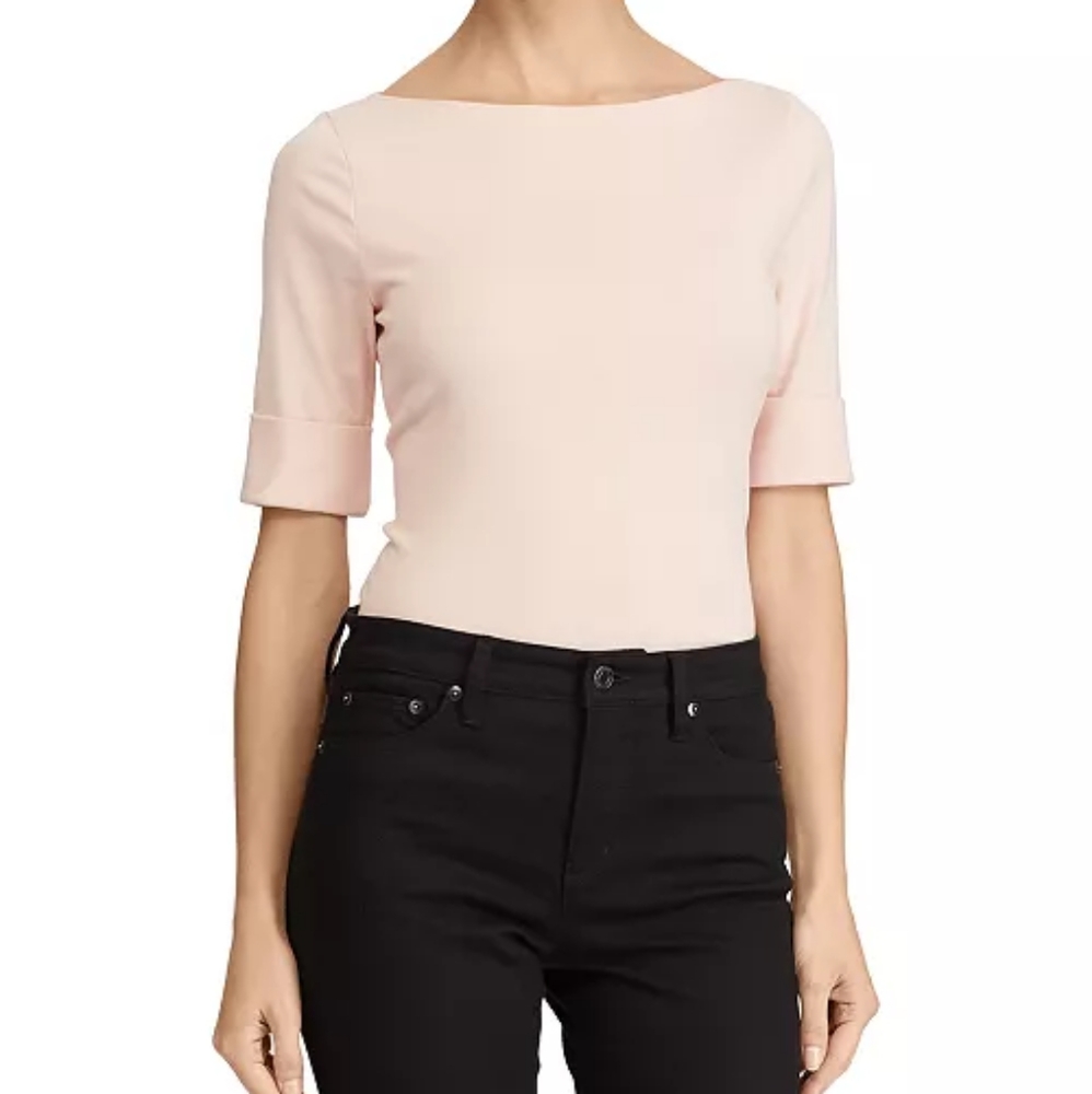 Lauren Ralph Lauren Boat neck top size S peach 3/4